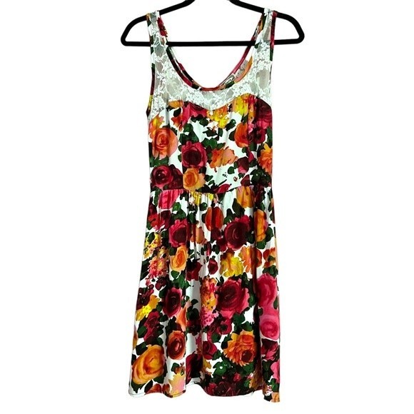 Kirra Floral Dress with Lace Detail, Size Medium Tank Dress, Pacsun - Picture 10 of 14